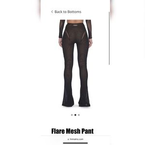 Hmn Alns Black Flare Mesh Pants